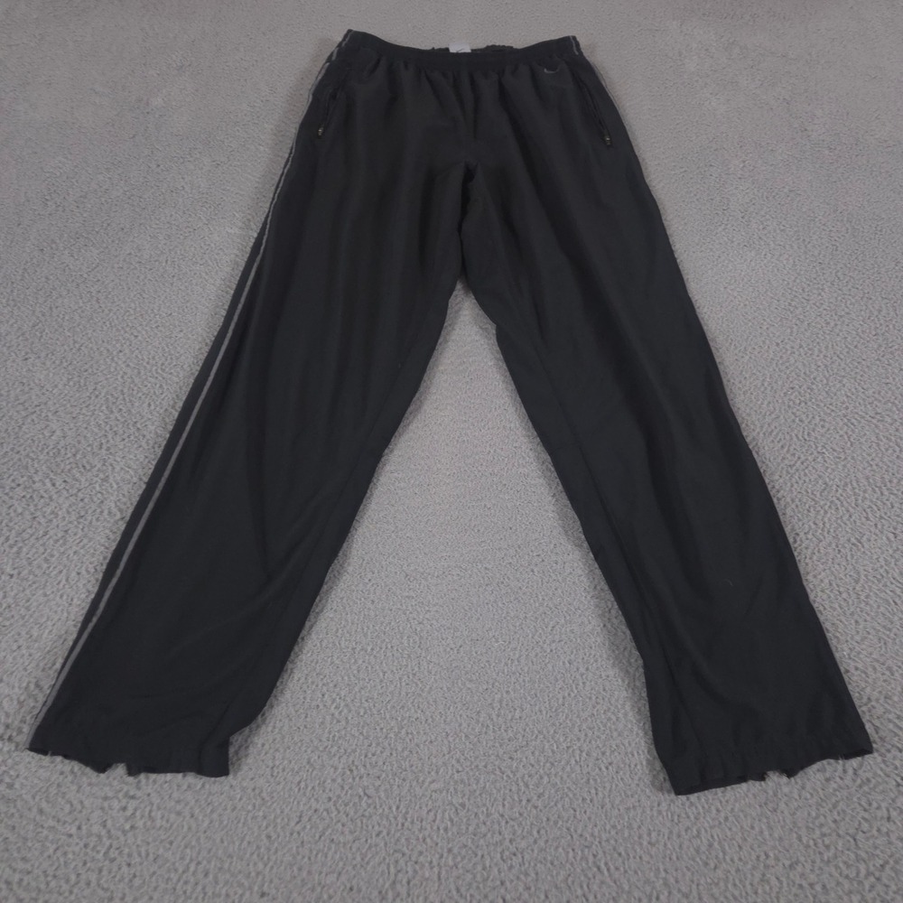 VINTAGE‎ Nike Pants Mens XL Black Dri-FIT Track Straight Leg Reflective Y2K 00s